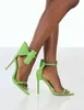 Spring foreign trade cross-border large size pointed solid color one line with high heels and thin heels bow fashion sandals for women