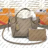 M54351 HINA PM bag tote women canvas genuine calf leather silver hardware handbag purse strap shoulder bag cross-body201x