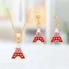 Collier Boucles d'oreilles Set Tower En forme de pendentif magnifique bijoux en alliage à la mode pour femme fille Decoration Stre22