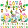 Hawaje Party Luau Decoration Ananas Kokosowy Picia Flamingo Aloha Banner Summer Wedding Hawajski Tropical Party Decor 211122