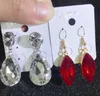 Colorful Rhinestone drop dangle earrings Long bohemian retro glass drill temperament Wedding Jewelry For Women Gift