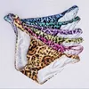 Mężczyźni Majtki Bielizna Sexy Leopard Print Figi wybrzuszenie Pokrowiec Mężczyźni Bikini Jockstrap Niska Talia Oddychająca Gejowki Man033 210730