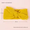 Hair Accessories Autumn Winter Children's Wool Hairband Baby Solid Color Rabbit Ears Stretch Knitted Headwear 12 Colors Thickened WH0233