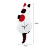 Creative Wall Clock Animal Naughty Cat Wag Tail Moving Pendulum Quartz Needle Acrylic Cartoon DIY غرفة المعيشة ديكور المنزل 21091163434