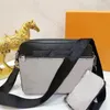 الرجال pochette رسول حقيبة أسود رمادي 3 قطعة مضغوط قماش الأشرطة حقيبة crossbody مع عملة محفظة مفتاح الحقيبة الأزياء حقائب الكتف