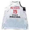 Anpassad J. Cole #15 Besök Rwanda Basketball Jersey Stitched Size S-4XL Alla namn och nummer av högsta kvalitet