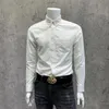 Erkek Casual Gömlek 2022 Bahar Sonbahar Artı Boyutu M-5XL Ince Katı Renk Iş Gömlek Yaka Basit Erkekler Uzun Kollu