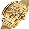 Horloges Swish Design Automatic Horloge Luxe Gouden Holle Mechanische Roestvrij staal Waterdicht Mannen Relogio Masculino