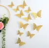 Adesivos de Parede Decalque 3D Hollow-Out Butterfly 12 Pçs / Pcs Adesivo Escritório Home Menino Menina Quartos Aniversário Festa de Casamento Decoração RRB11637