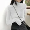 Turtleneck Velvet Tops Women Long Sleeve T Shirts Solid Color Spring Autumn Velour T-Shirts Basic Shirt