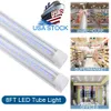 LED -butiksbelysningar 8ft Integrerad T8 Fixtur Tube Ljus Kall Vit Clear Cover V Formrör Hög Output Lighting Garage Werehouse Workshop Källare 15000lm