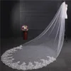4 mètres ivoire / veils de mariée blanches Lace Edge Tulle Bling Seuqins Cathedral Wedding Veil 2019 Long Veu de Noiva Accessoires de mariage x0726