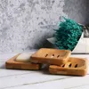 24 Adet Doğal Bambu Sabun Yemekleri Tepsi Tutucu Depolama Sabunluk Plaka Kutusu Konteyner Taşınabilir Banyo Sabunluk Çanak Toptan X2 211119