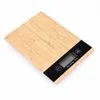 Balance de cuisine en bois environnement bois alimentaire ménage café LED électronique bambou cuisson 5 KG/1g 210728
