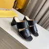 Frauen Geprägte Mule Slides Sandalen Designer Sandalen Doppel Strap High Heels Hohe Qualität Schriftzug Leder Kleid Schuhe 5 farbe NO272