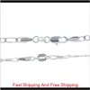 10 stcs 925 Solid Sterling Silver Chains 2mm dames Figaro Link ketting 16 "-30" H9BNV MJHOQ