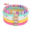 5pcs/set Bohemian Colorful Clay Bracelets For Women Summer Beach Charm Elastic Soft Pottery Bracelet Boho Jewelry