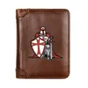 Brieftaschen Ritter Templer Echtes Leder Brieftasche Klassische Männer Business Tasche Slim Kartenhalter Männliche Kurze Geldbörsen Gifts260i