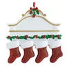2022 Hars Gepersonaliseerde Kous Sokken Familie van 2 3 4 5 6 7 8 Kerstboom Ornament Creatieve Decoraties Hangers voor Xmas Gifts DHLA45
