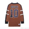 24S # 10 Biebe Mistério Alaska Filme Hóquei Jerseys Mens SlapShot Biebe Jersey S-XXXL Aceitar Personalizado Qualquer Número de Nome