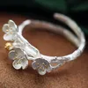 SA SILVERAGE Moment argent naturel bijoux de mode Vintage fleur bague de mariage bandes plante filles pour les femmes 2021