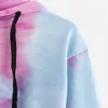 Seksowna przycięta z kapturem Ombre pullover harajuku moda krótkie bluzy sznurka kobiety w stylu koreańsko -ulicznym odzież z kapturem słodka T200525