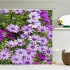 Duschgardiner färska blommor badgardin 3d tryckt dekoration vacker blommande blomma badrum vattentät skärm