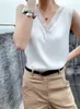 여성용 블라우스 셔츠 여름 우아한 튜닉 빈티지 오피스 플러스 사이즈 새틴 실크 블라우스 기본 시폰 탑 셔츠 블랙 샴페인 2022