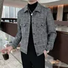 Winter Mens Wool Trench Coat Jacka Kort Slim Fit Casual Coats Koreanska Plaid Steetwear Windbreaker Turndown Collar Outwear 210527