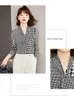 2021 Hot New Autumn Shirt Trend Houndstooth Printed Women Blouse Fashion Lady Chiffon Bow Shirt Office Business Blouse