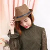 Stingy Brim Hats Fashion Summer Fedora Straw Jazz Hat With Leather Belt Beach Panama Cap Solid Women Caps UV Protection Sun5378779