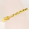 Carved Expandable Bracelet Yellow Gold Filled Children's Bangle Lovely Gift for Kids Fashion Baby Accessories Present Q0717