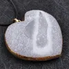 Natural agate crystal tooth original stone peach heart Star Moon Pendant Necklace irregular ore Top Drilled for Jewelry Making