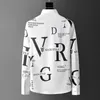 Heren Casual Shirts Rhinestone Letter Mannen Lange Mouwen Zakenhirt 2021 Spring Slanke Streetwear Jurk Sociale Nachtclub Chemise Homme