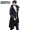 Ursportech inverno quente aquecido por muito baixo jaqueta de jaqueta de roupas casuais outwear jaquetas com capuz macho casaco grosso mais tamanho 5xl 211214
