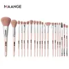 Makeup Brushes Set 20 Pcs Professional Travel Make Up Brush Foundation Eyeshadow Blush Brush Kabuki Blending Concealers Face Powder Eye Cosmetics Brushes Kit