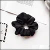 Pony Tails Holder Hair Jewelry 30Pcs Girl Scrunchy Ring Elastic Chiffon Hairbands Head Band Ponytail Pure Color Sports Scrunchies Soft Tie D