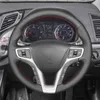 Black PU Faux Leather DIY Hand-stitched Car Steering Wheel Cover for I40 2011-2019