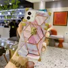 Telefoonhoesjes Vierkante Ontwerp Bling Metal Clear Crystal Cover voor iPhone-modellen 13 12 Mini 11 PRO MAX XR XS 8 7 6 PLUS