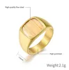 Wedding Rings Fashion Rainless Steel Square Ring Paren Mannen en vrouwen Trendy Simple Punk Jewelry Gift 10135