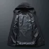 フォーハガントメンズミッドリネットジャケットユース韓国風スリムスタンドアップカラーウインドブレーカーカジュアルフード付き防風メンズ211110