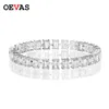 OEVAS 100% 925 Sterling Silver Sparkling 5*7MM High Carbon Diamond 5A Zircon Bracelets For Women Wedding Party Fine Jewelry Gift