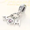 ELESHE Forever Friend Mom Sister Family Dangle Charms 925 Sterling Silver Heart Beads Fit Original Charm Bracelet DIY Jewelry Q0531