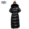 CEprask moda casaco de inverno mulheres x-long de alta qualidade grossa algodão parkas com capuz outerwear quente faux peles mulher jaqueta 211018