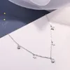 Pendant Necklaces Light Luxury Silver Plated Star Necklace For Women Water Drop Shape Zircon Clavicle Chain Charm Lady Wedding Jewelry