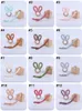 baby rabbit ears Teethers + pacifier clips toy toddler wooden dummy holder braid cotton rope chains M3722