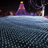1.5mx1.5m 96LEDネットメッシュフェアリーウェブストリングライトきらめきランプライトクリスマスクリスマスウェディングガーランドパーティーの装飾4色選択Y201020