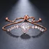 Cadeia de link Ksra vintage Luxury Crystal Irregular Bracelet de zircão para mulheres Trendy Wedding Bridal Bridesmaid Jewelry Acessórios Presentes
