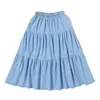 Vår sommar tjejer denim kjol tonåring jean mommy och dotter lady maxi 100% bomull kläder, 10 till 18 år, # 5951 210629