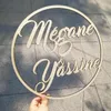 Custom Wedding Wooden Circle Sign Personalized Bride and Groom Name Wedding Po Props Rustic Wall Decoration5985556